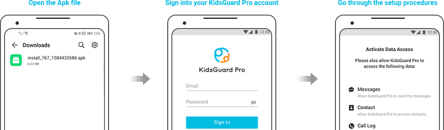 finish the configuration of kidsguard pro