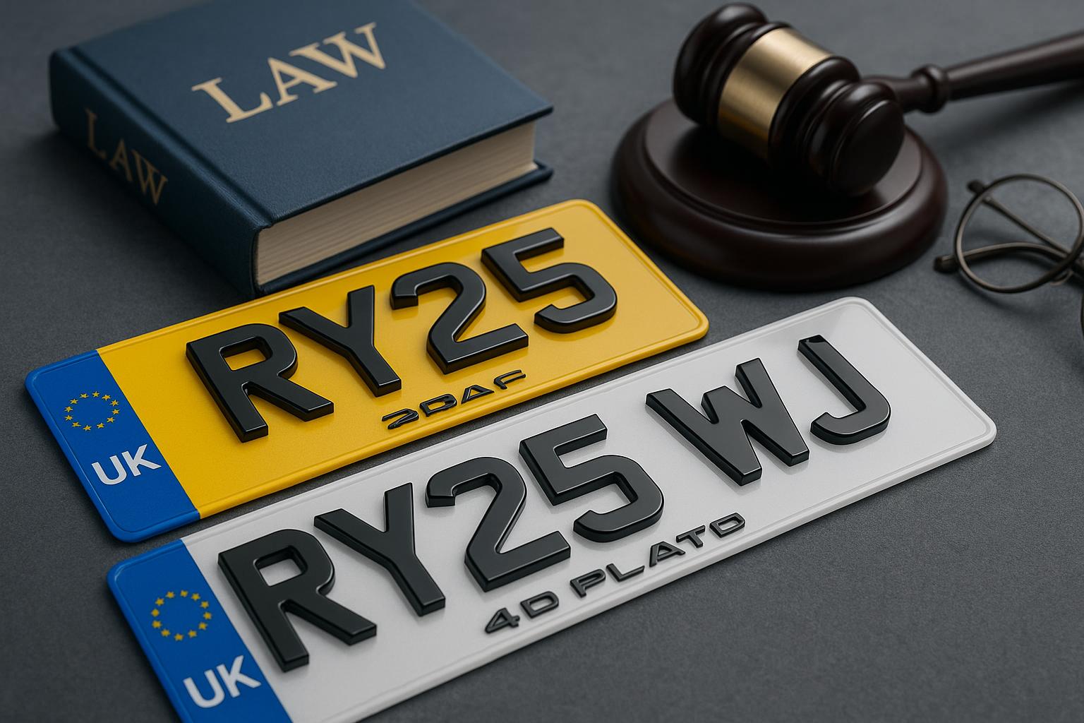 3D gel and 4D private number plates on UK car illustrating registration plate legality