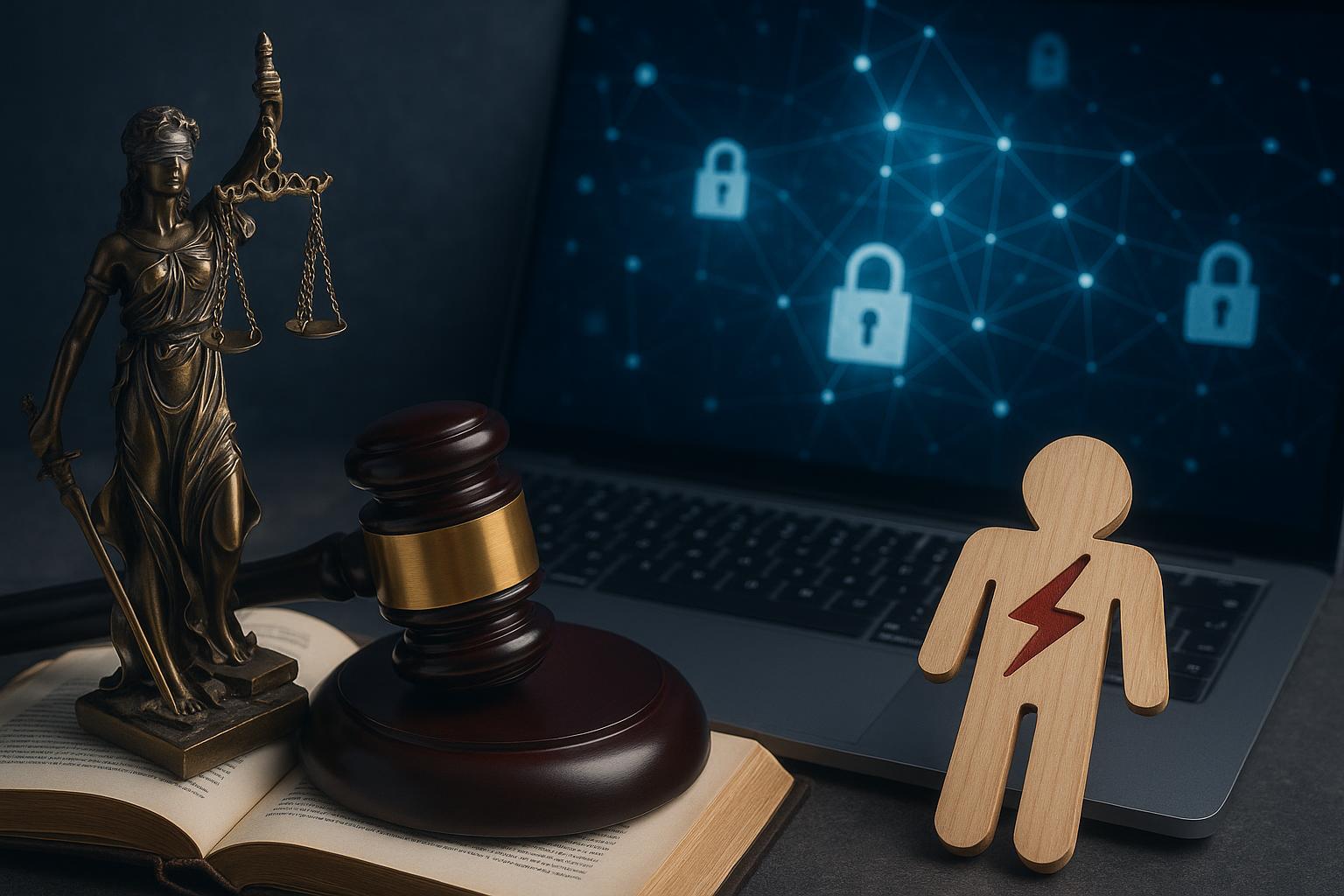 Gavel and smartphone on a desk symbolizing digital-era personal injury legal challenges