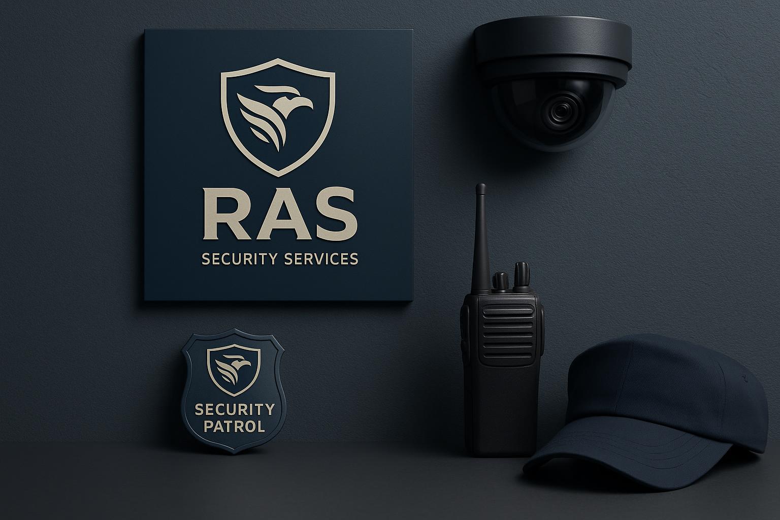 RAS Security Services logo with shield emblem representing professional security solutions