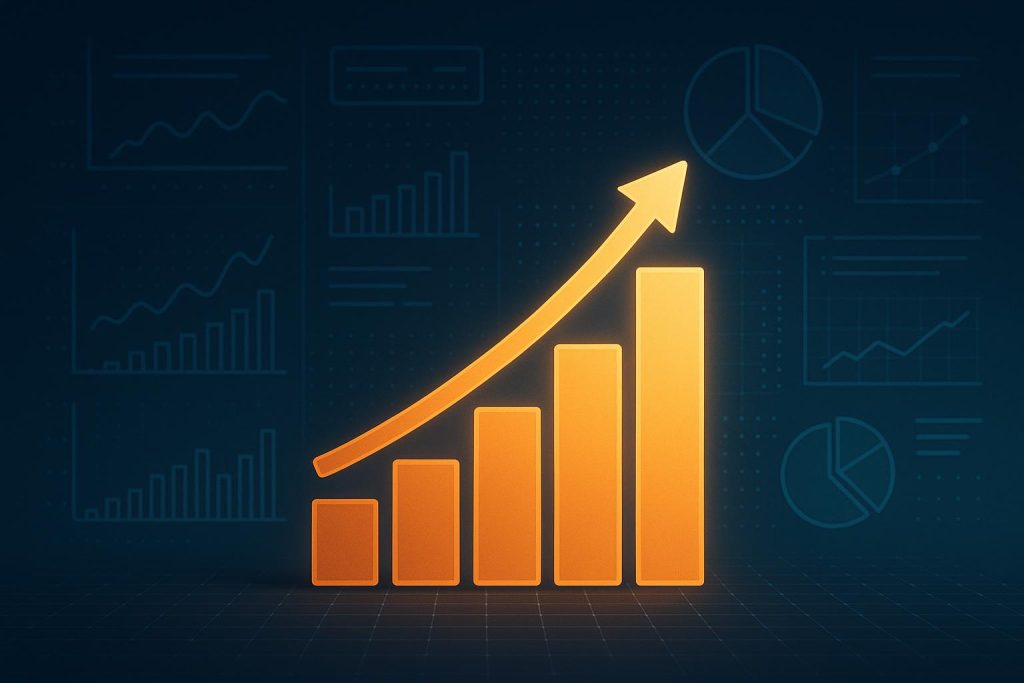 Abstract data visualization illustrating strategic business advantages through advanced analytics