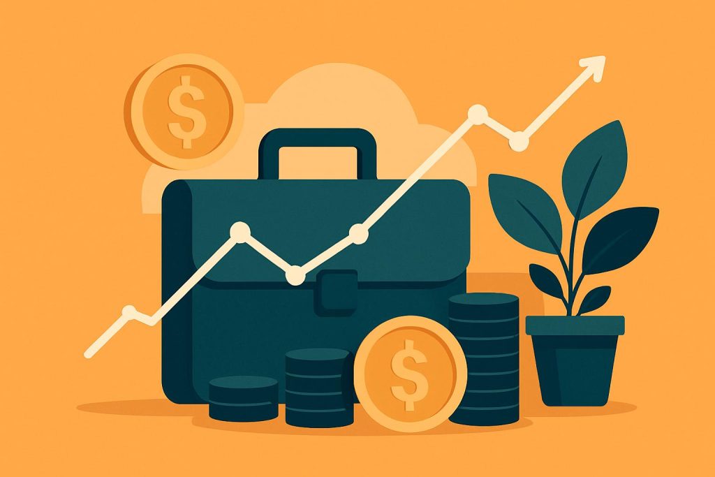 Stack of business loan documents and currency symbolizing flexible funding for business growth