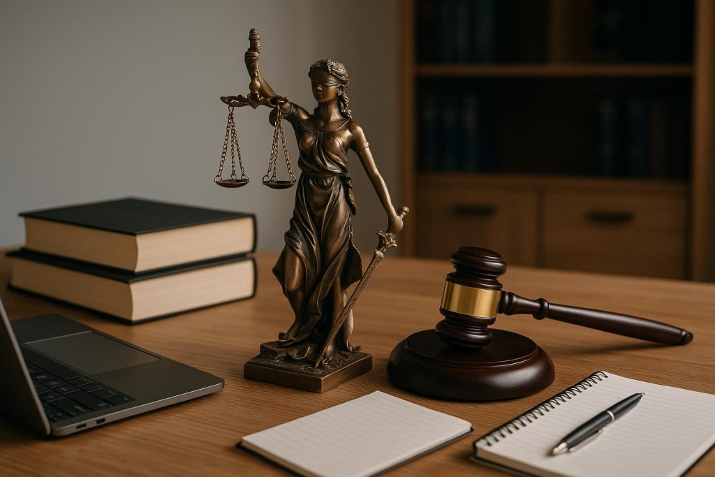 Digital tools and technology streamlining management workflows in a modern law firm office