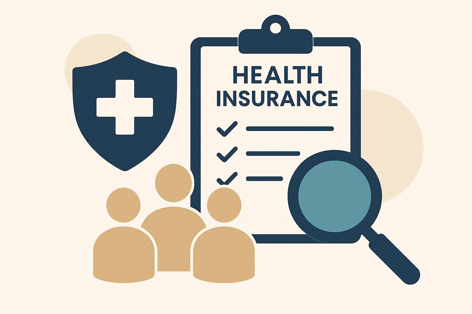Group health insurance policy documents and checklist illustrating eligibility criteria details