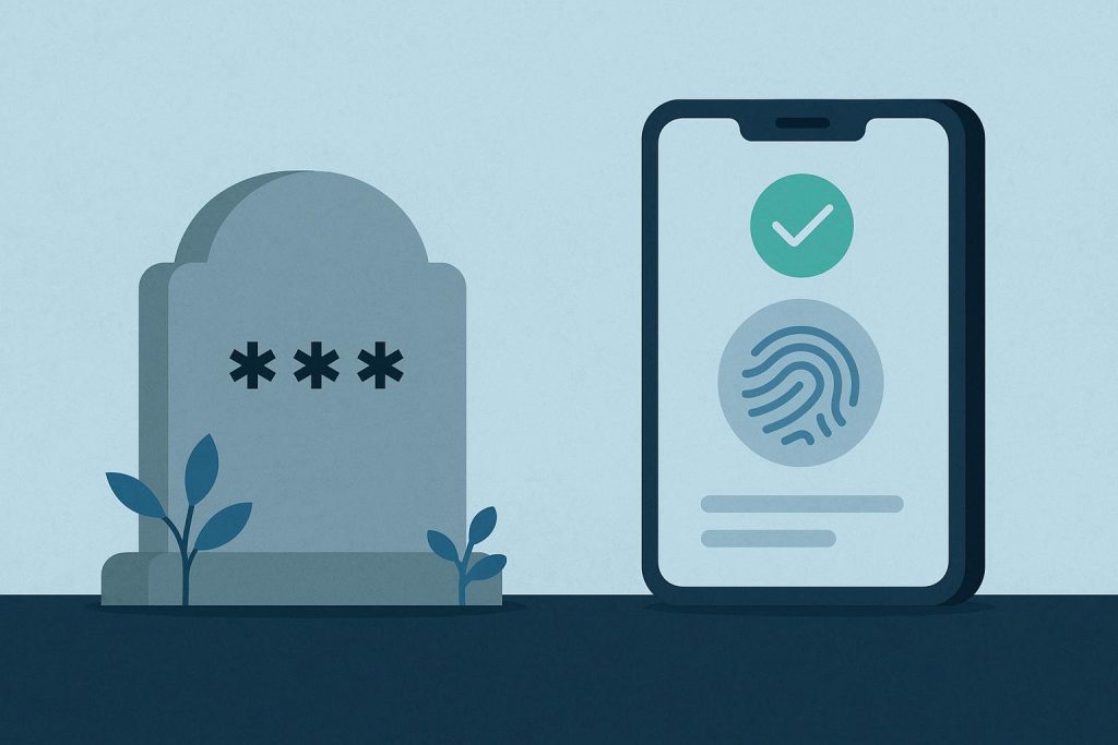 Passwordless authentication concept with secure digital login and futuristic security technology