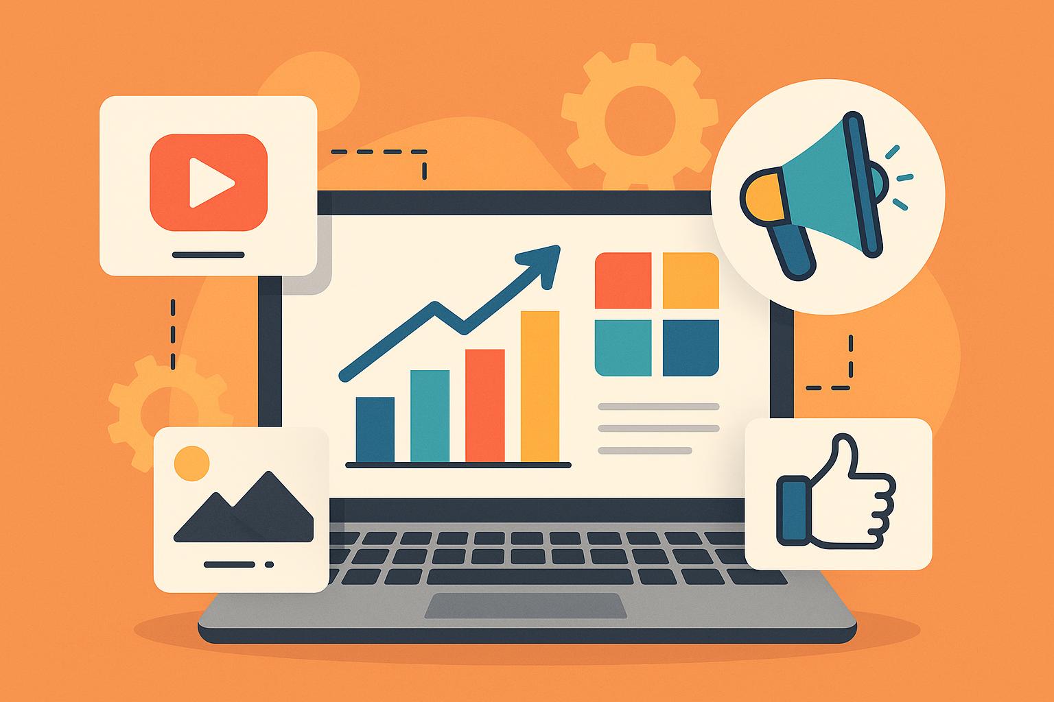 Infographic showcasing business strategies with visual content for enhanced online engagement