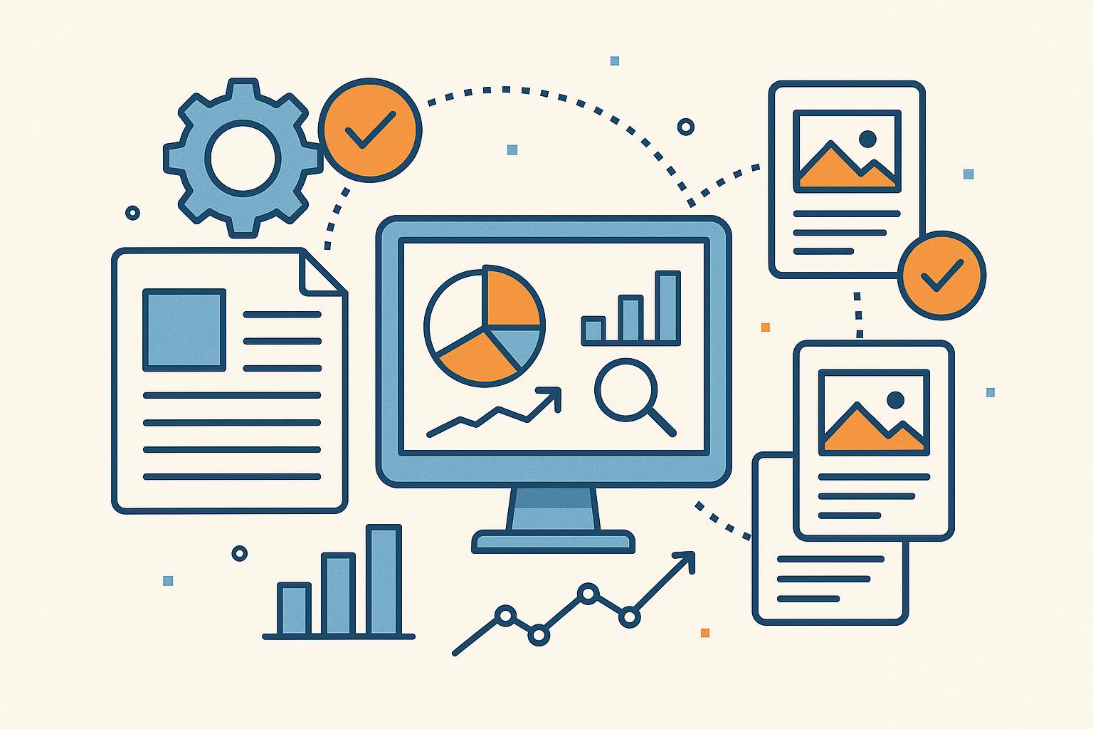 Abstract visualization of automated data analysis enhancing consistent marketing strategies