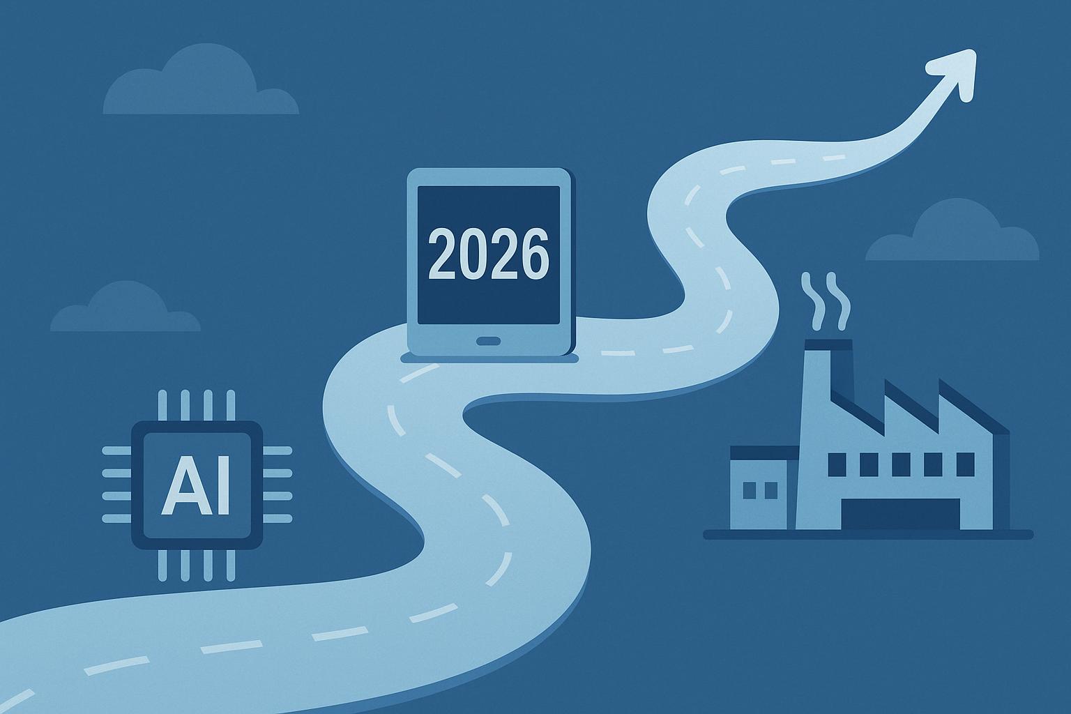 AI integration roadmap concept with business data charts and digital technology graphics