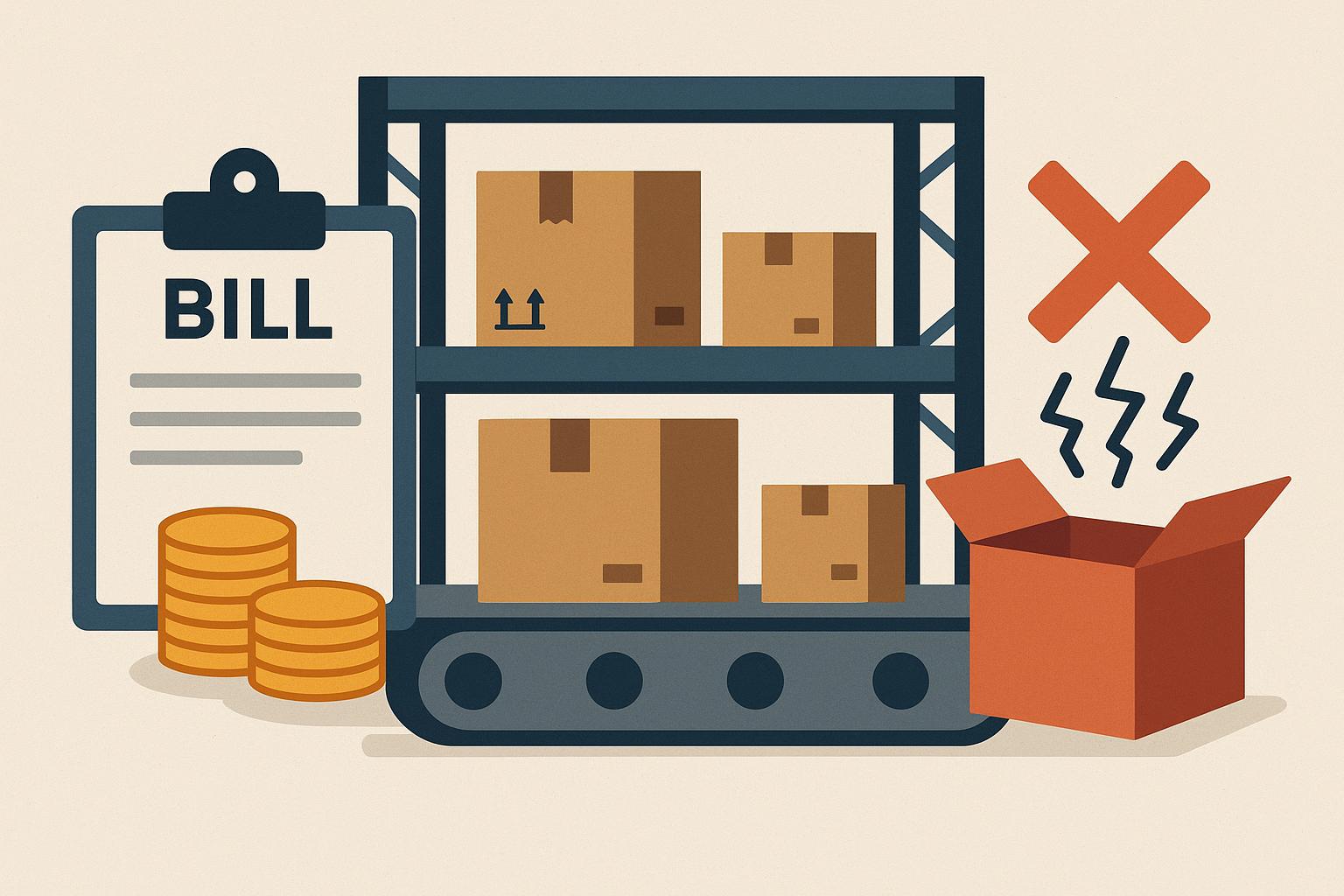 Stacked shipping boxes and delivery packages symbolize risks of neglecting order fulfillment services