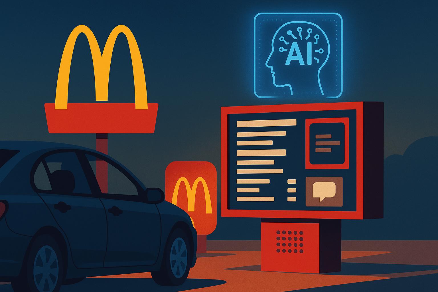 McDonald’s drive-thru lane with AI technology integration for order accuracy and smart service