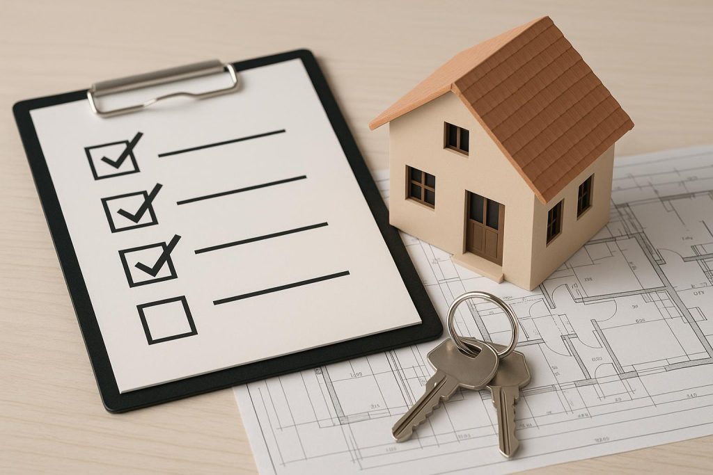 House keys on a contract with a pen, symbolizing the home buying and ownership process