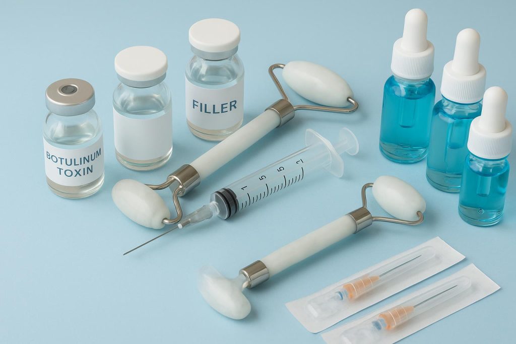 Doctor selecting authentic aesthetic supplies for medical practice safety and quality assurance