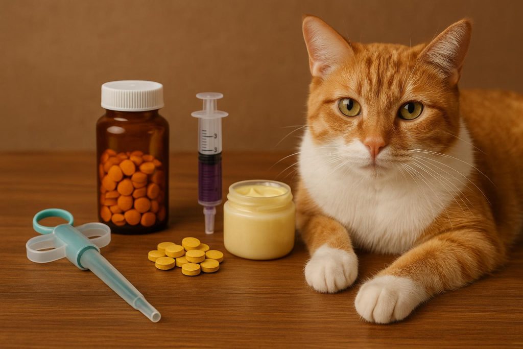 Pharmacist preparing flavored medication for pets to simplify administering veterinary prescriptions