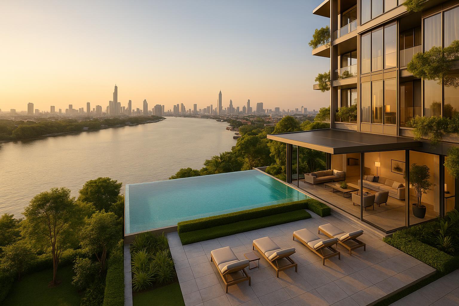Luxury waterfront residences and exclusive hospitality amenities at The River Opus development