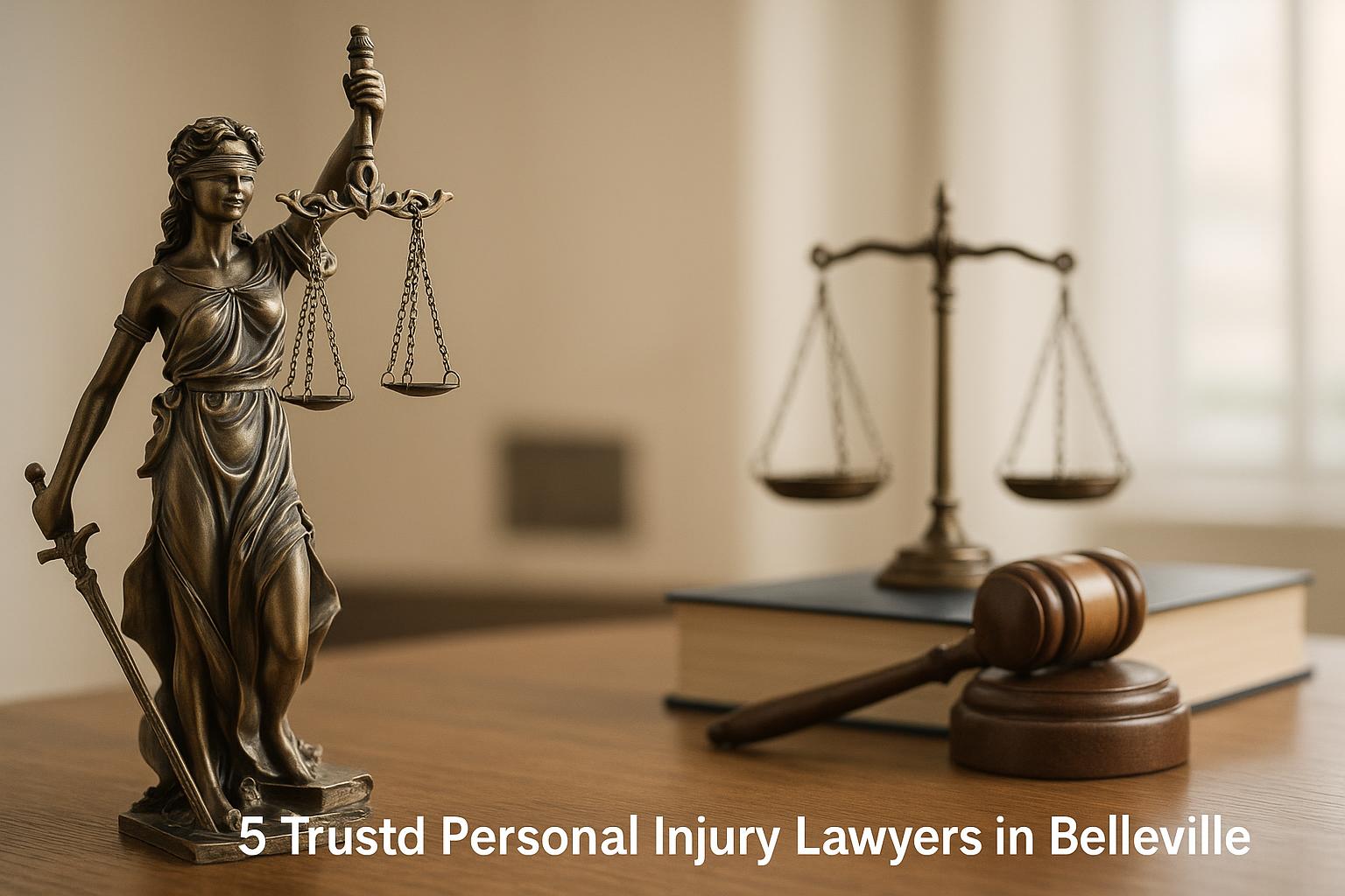 Scales of justice and legal gavel representing personal injury lawyers in Belleville, Illinois