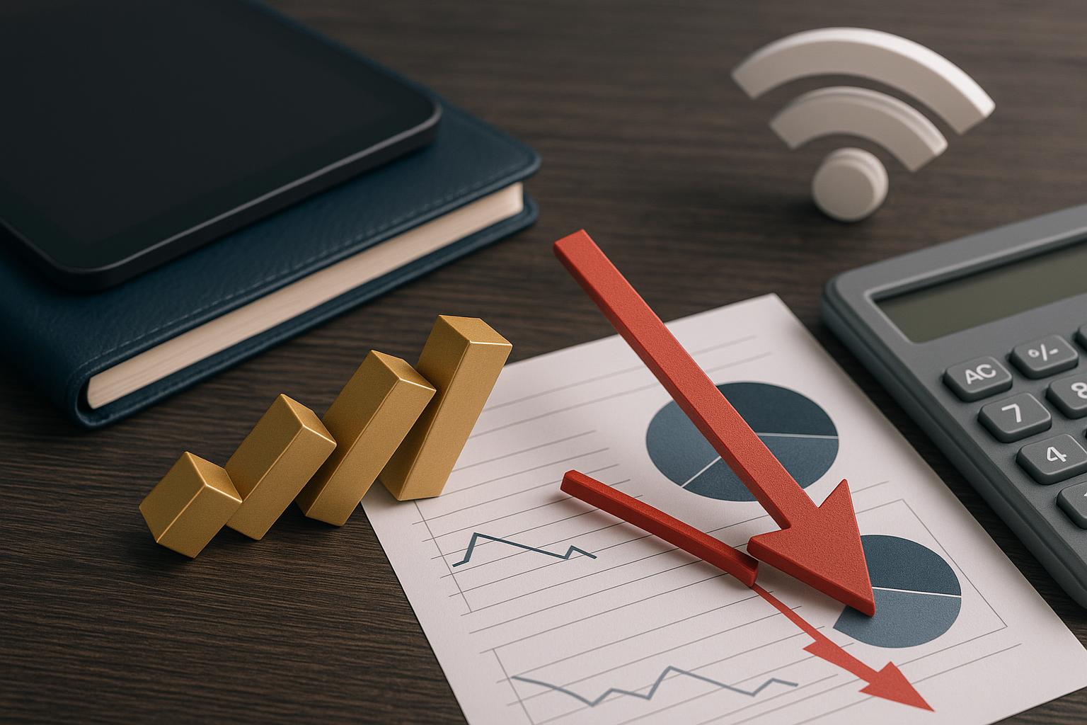 Financial services firm analyzing digital marketing data on computer screens and graphs