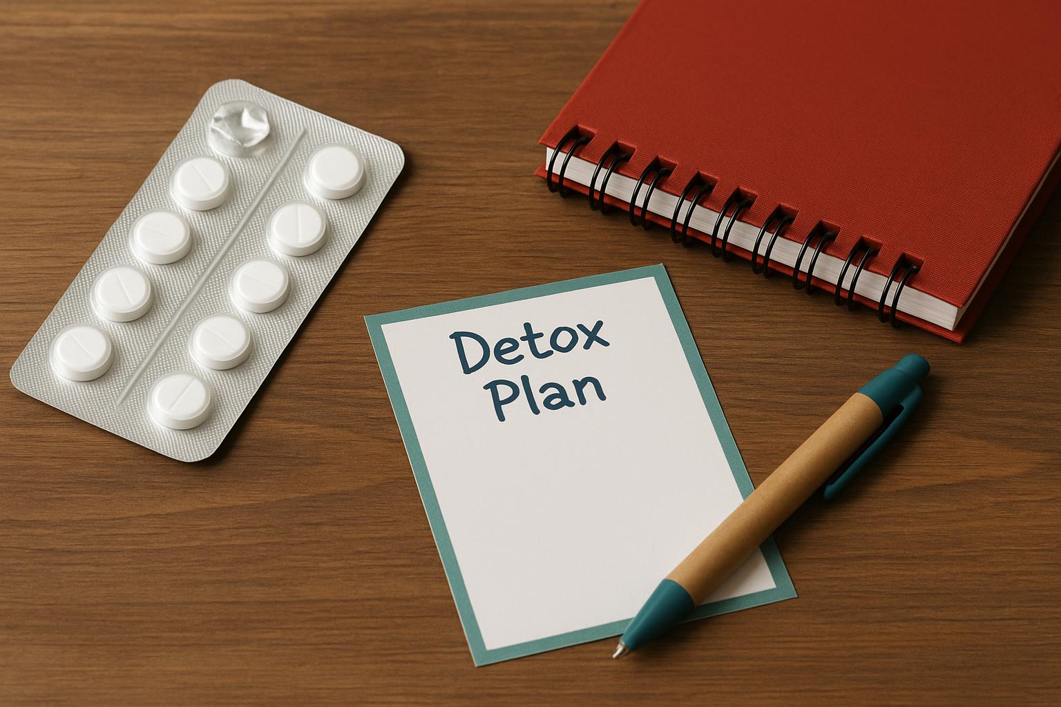 Medication and support tools for opioid addiction treatment on a clinical consultation table
