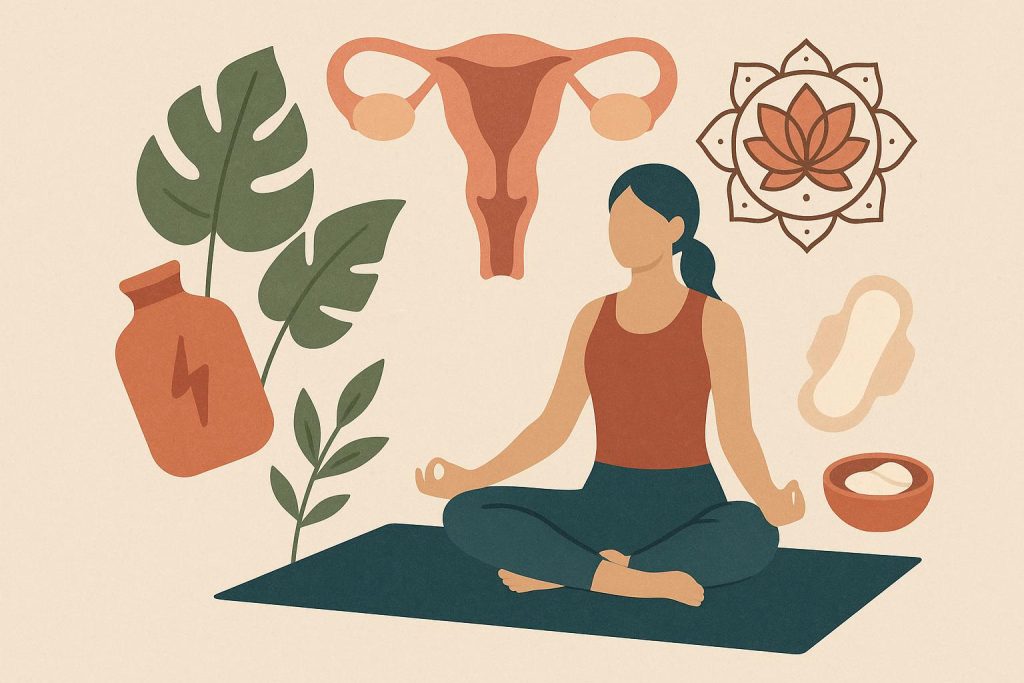 Yoga poses for relieving period pain and managing PCOD, supporting menstrual wellness